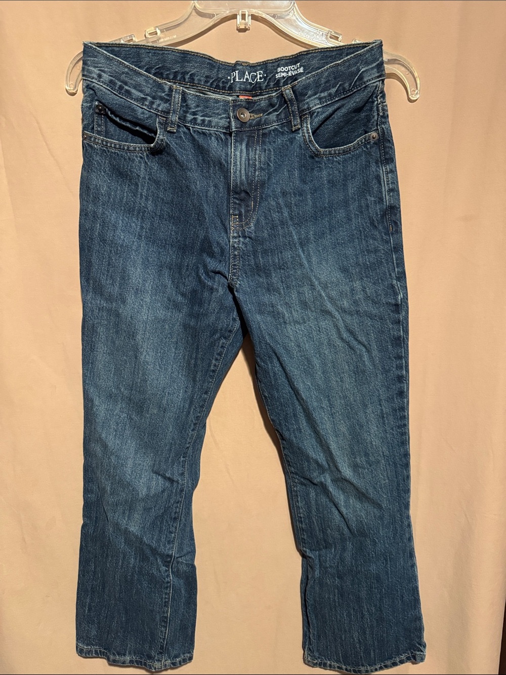 Place Men's Dark Blue Bootcut Jeans